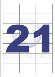 BLUERING Etikett címke, 63, 5x38, 1mm, 100 lap, 21 címke/lap Bluering® (BRET125) - iroszer24