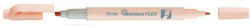 Pentel Szövegkiemelő kétvégű 1/3, 5mm, vágott és kúphegyű, Pentel pasztell narancssárga (SLW11P-FE)