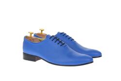 Rovi Design OFERTA marimea 39, 40 - Pantofi barbati office, eleganti din piele naturala ENZO BLUE, LMOD1BLU