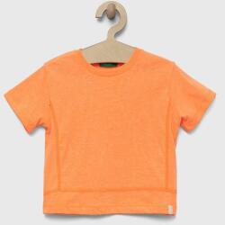 Benetton gyerek póló narancssárga, sima - narancssárga 116