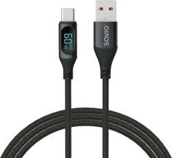 SAVIO USB-A / USB Type-C prémium összekötő kábel kijelzővel, 2.0, 1 méter (CL-172) (CL-172)