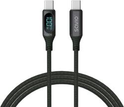 SAVIO USB Type-C prémium összekötő kábel kijelzővel, 2.0, 1 méter (CL-174) (CL-174)