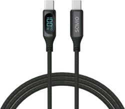 SAVIO USB Type-C prémium összekötő kábel kijelzővel, USB 2.0, 1 méter (CL-174) (CL-174)