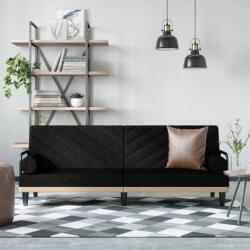 vidaXL Canapea extensibilă cu cotiere, negru, textil (351933) Canapea