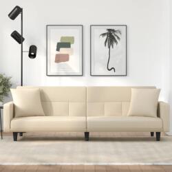 vidaXL Canapea extensibilă, cu perne, crem, material textil (351878) Canapea