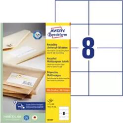 Avery Zweckform 105 mm x 74 mm Papír Íves etikett címke Avery Zweckform Fehér ( 100 ív/doboz ) (LR3427)