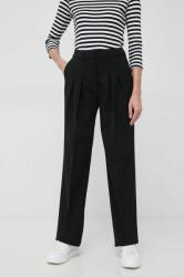 Calvin Klein pantaloni femei, culoarea negru, lat, high waist PPYX-SPD00F_99X