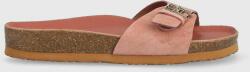 Tommy Hilfiger papuci din piele TH MULE SANDAL SUEDE femei, culoarea roz, FW0FW07071 PPYX-KLD0BA_39X