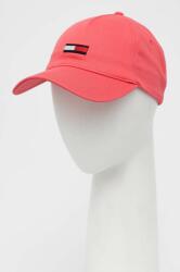 Tommy Jeans șapcă de baseball din bumbac culoarea roz, cu imprimeu PPYX-CAD08F_30X