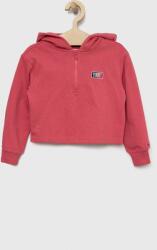 Tommy Hilfiger bluza copii culoarea roz, cu glugă, cu imprimeu PPYX-BLG01D_42X