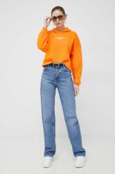 Calvin Klein bluza femei, culoarea portocaliu, cu glugă, cu imprimeu PPYX-BLD0IM_23X