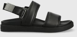 Calvin Klein sandale de piele BACK STRAP SANDAL LTH barbati, culoarea negru, HM0HM00946 PPYX-OBM0BD_99X