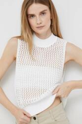 Calvin Klein vestă din bumbac culoarea alb, light, cu turtleneck PPYX-SWD02J_00X