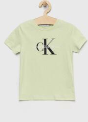 Calvin Klein tricou de bumbac pentru copii culoarea verde, cu imprimeu PPYX-TSB016_70X