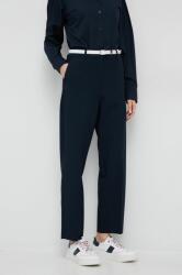 Tommy Hilfiger pantaloni femei, culoarea albastru marin, lat, high waist PPYX-SPD0PG_59X