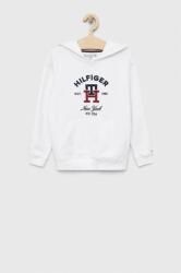 Tommy Hilfiger bluza copii culoarea alb, cu glugă PPYX-BLB04J_00X