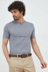 Calvin Klein Jeans tricou din bumbac culoarea gri, cu imprimeu PPYX-TSM172_90X
