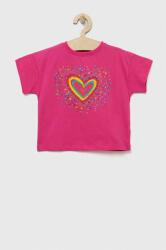 Desigual tricou de bumbac pentru copii culoarea roz PPYX-TSG0K9_30X