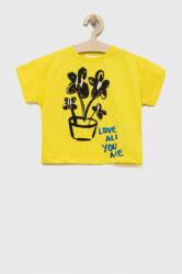 Desigual tricou de bumbac pentru copii culoarea galben PPYX-TSG0KE_11X