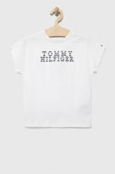 Tommy Hilfiger tricou de bumbac pentru copii culoarea alb PPYX-TSG0AH_00X