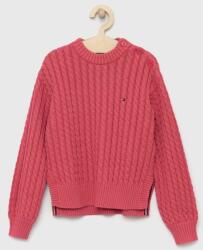 Tommy Hilfiger pulover de bumbac pentru copii culoarea roz, călduros PPYX-SWG003_42X