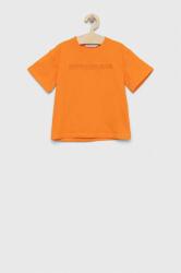 Calvin Klein tricou copii culoarea portocaliu, neted PPYX-TSB0BJ_22X