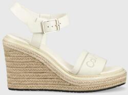 Calvin Klein sandale WEDGE 70HH - HE femei, culoarea alb, toc pana, HW0HW01499 PPYX-OBD0I1_00X