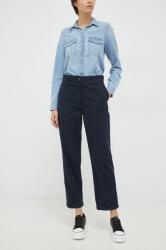 Tommy Hilfiger pantaloni de bumbac culoarea albastru marin, drept, high waist PPYX-SPD0PH_59X