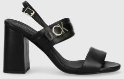 Calvin Klein sandale de piele BLOCK HL SANDAL 85HH W/HW culoarea negru, HW0HW01486 PPYX-OBD0HU_99X