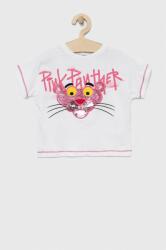 Desigual tricou de bumbac pentru copii Pink Panther culoarea alb PPYX-TSG0K7_00X
