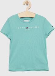 Tommy Hilfiger tricou de bumbac pentru copii culoarea turcoaz PPYX-TSG01K_60X