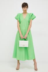 Tommy Hilfiger rochie din bumbac culoarea verde, maxi, evazati PPYX-SUD1NR_77X