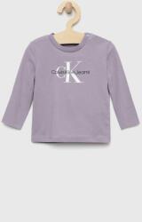 Calvin Klein longsleeve copii culoarea violet, cu imprimeu PPYX-BUK001_04X