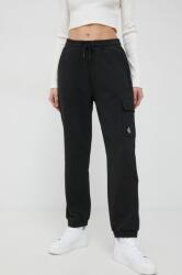 Calvin Klein Jeans pantaloni de trening din bumbac femei, culoarea negru, neted PPYX-SPD046_99X