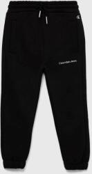 Calvin Klein Jeans pantaloni de trening pentru copii culoarea negru, neted PPYX-SPG004_99X