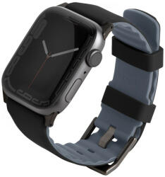 Apple Watch 1-6, SE (38 / 40 mm) / Watch 7-8 (41 mm), szilikon pótszíj, Uniq Linus, fekete - tok-shop