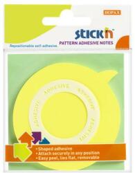 STICK N Öntapadó jegyzettömb, buborék alakú, 70x70 mm, 50 lap, STICK N, sárga (SN21544) - pencart