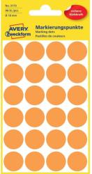Avery Etikett címke, o18mm, jelölésre, neon 24 címke/ív, 4 ív/doboz, Avery narancssárga (3173) - tonerpiac