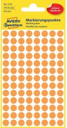 Avery Etikett címke, o8mm, jelölésre, neon 104 címke/ív, 4 ív/doboz, Avery narancssárga (3178)