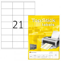 TopStick 70*41 mm TopStick A4 íves etikett címke, fehér színű (100 ív/doboz) (TOPSTICK-8707) - dunasp