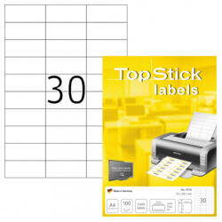 TopStick 70*29, 7 mm TopStick A4 íves etikett címke, fehér színű (100 ív/doboz) (TOPSTICK-8703) - dunasp