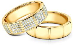 SAVICKI esküvői karikagyűrűk: arany, félköríves, 5, 4 mm, gyémántokkal