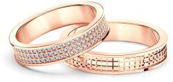 SAVICKI esküvői karikagyűrűk: rózsaarany, lapos, 4, 8 mm és 4, 4 mm, gyémántokkal