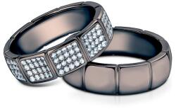SAVICKI esküvői karikagyűrűk: fekete arany, félköríves, 5, 4 mm, gyémántok - savicki - 909 585 Ft