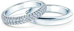 SAVICKI esküvői karikagyűrűk: fehér arany, félköríves, 3, 5 mm és 4, 0 mm, gyémántokkal