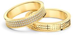 SAVICKI Verighete: din aur, plate, 4, 8 mm și 4, 4 mm, cu diamante