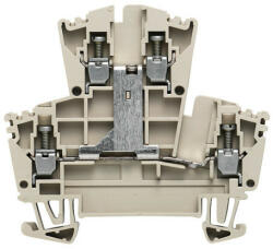 Weidmüller 1022300000 WDK 2.5V Kettő vezetős Átvezető sorkapocs, Kétemeletes sorkapocs, Csavaros csatlakozás, 2.5 mm2; , 400 V, 24 A, Sötétbézs (1022300000)