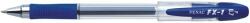 PENAC Pix cu gel PENAC FX-1, rubber grip, 0.7mm, con metalic, corp transparent - scriere albastra (P-BA1903-03F) - officegarage