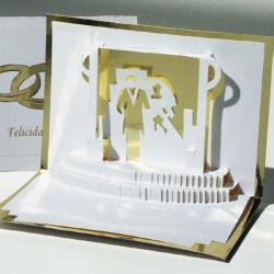Office Garage Felicitare 3D stil Origami, Nunta de aur (OR761)