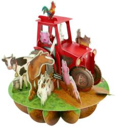 Santoro Felicitare 3D Pirouettes Santoro, Tractor si ferma animalelor (PS069)